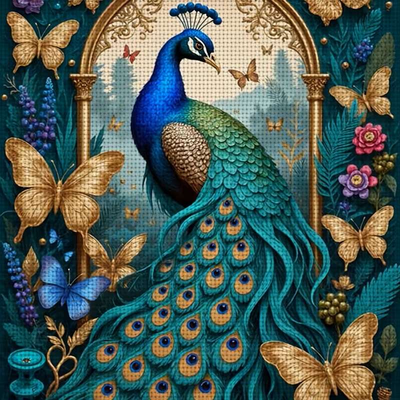 クジャクはカラフルな尻尾を見せびらかす ジグソーパズルオンライン