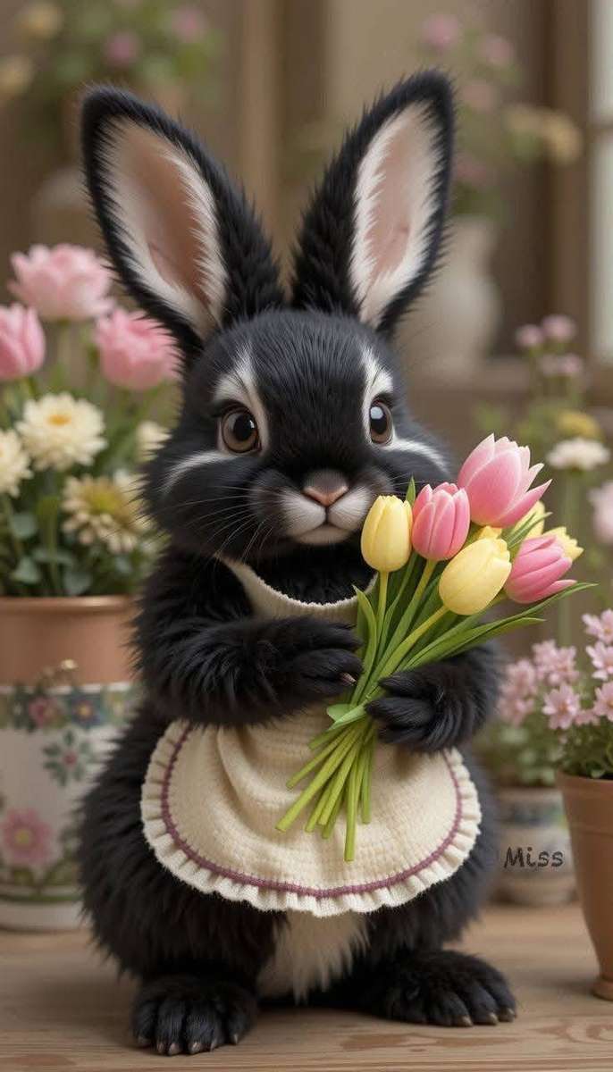 Coniglietto e tulipani puzzle online