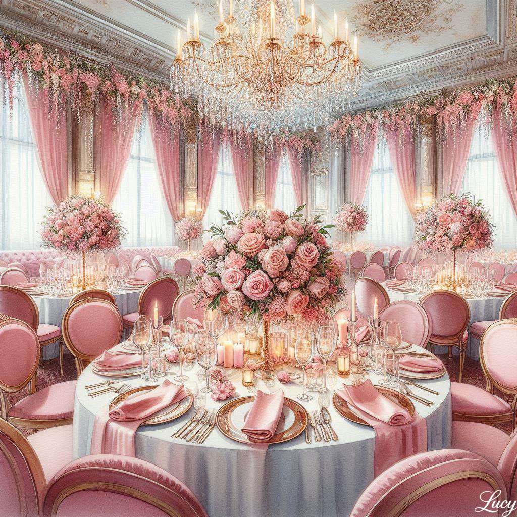 Elegant matsal i pastellfärgad balsal Pussel online