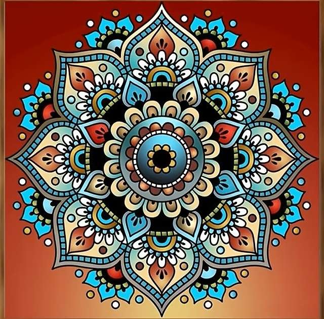 blå mandala pussel på nätet