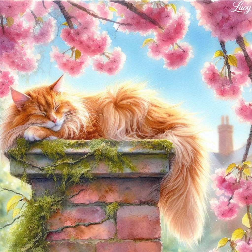 Békésen alszik egy téglaoszlop tetején online puzzle