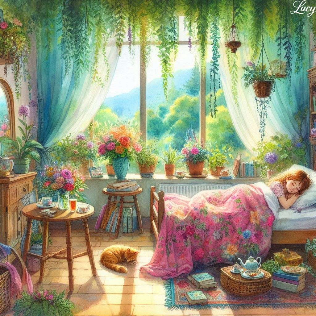 Bedroom filled with plants and morning light jigsaw puzzle online