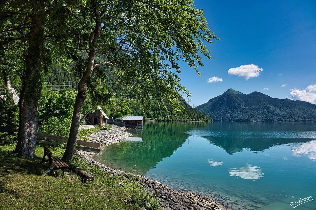 Lago, Nuvole, Natura, Paesaggio. puzzle online
