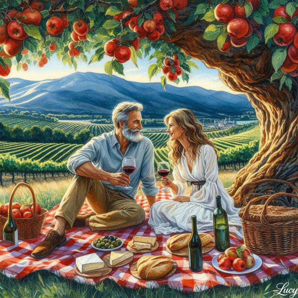 Romantic countryside picnic online puzzle