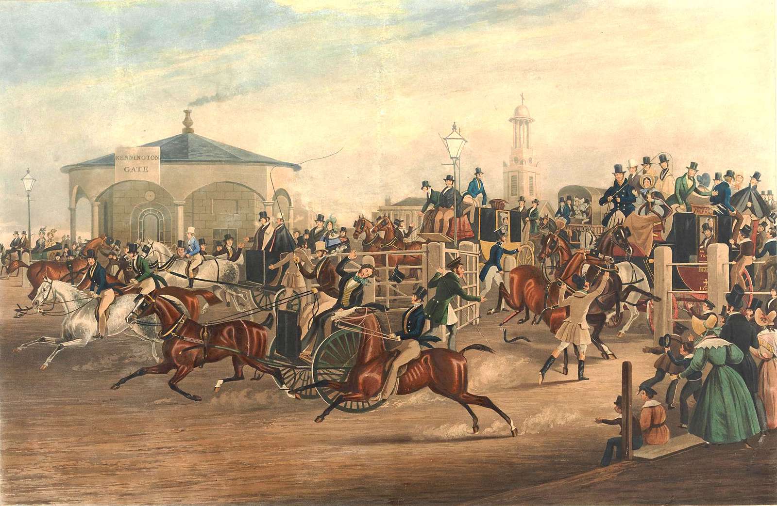 Harris J -1838- Scènes de rue à Kennington Gate puzzle en ligne