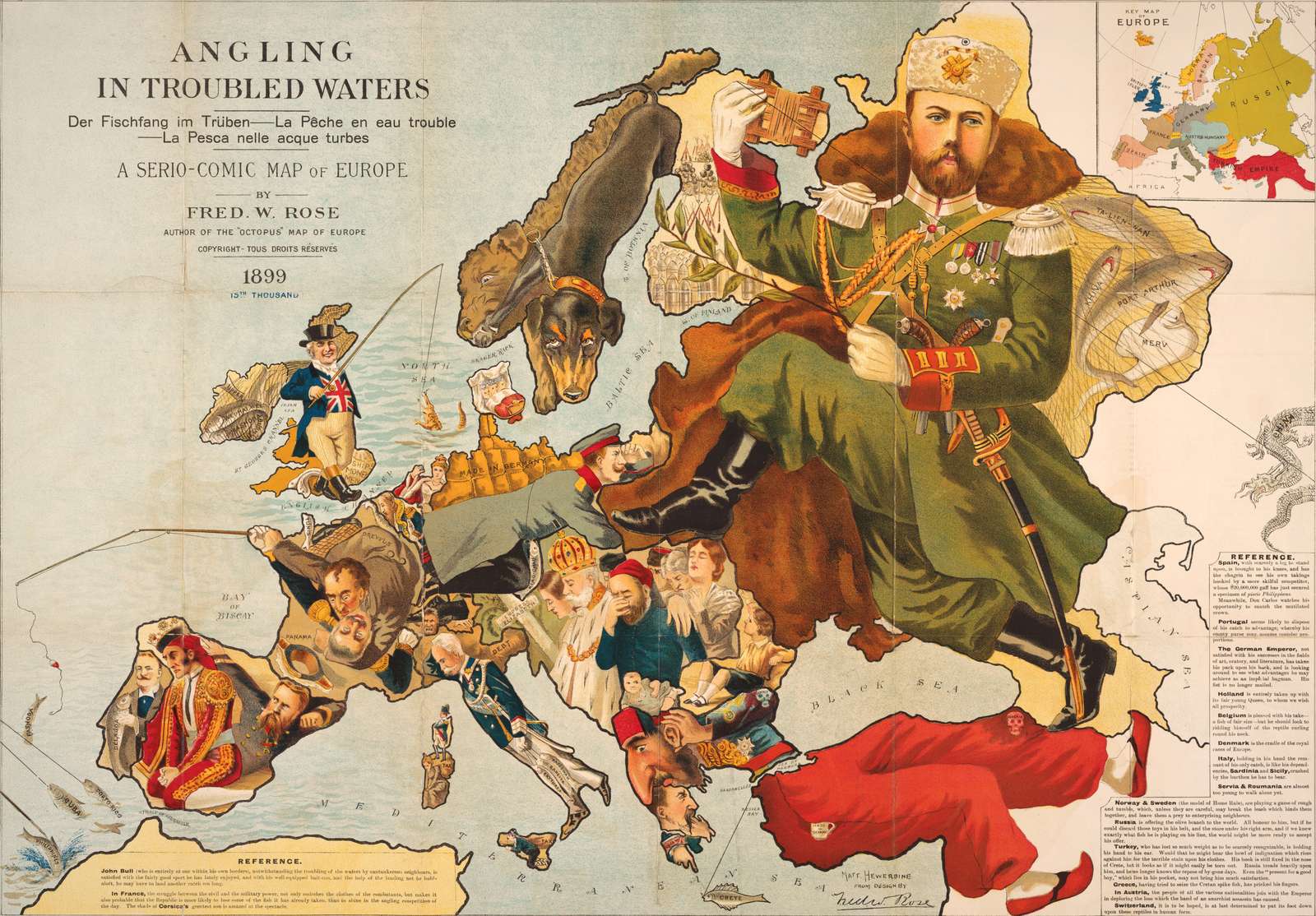 Rose FW -1899- Carte satirique de l'Europe puzzle en ligne