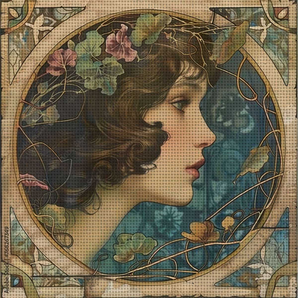 art deco style medallion jigsaw puzzle online