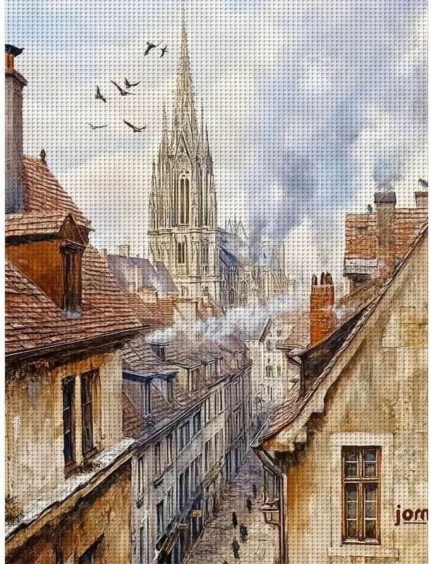 view of the city roofs online puzzle