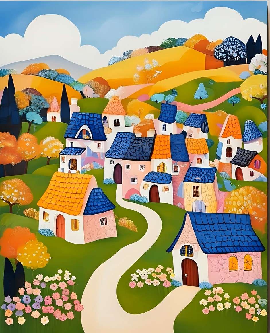 a fairy-tale town among the hills online puzzle
