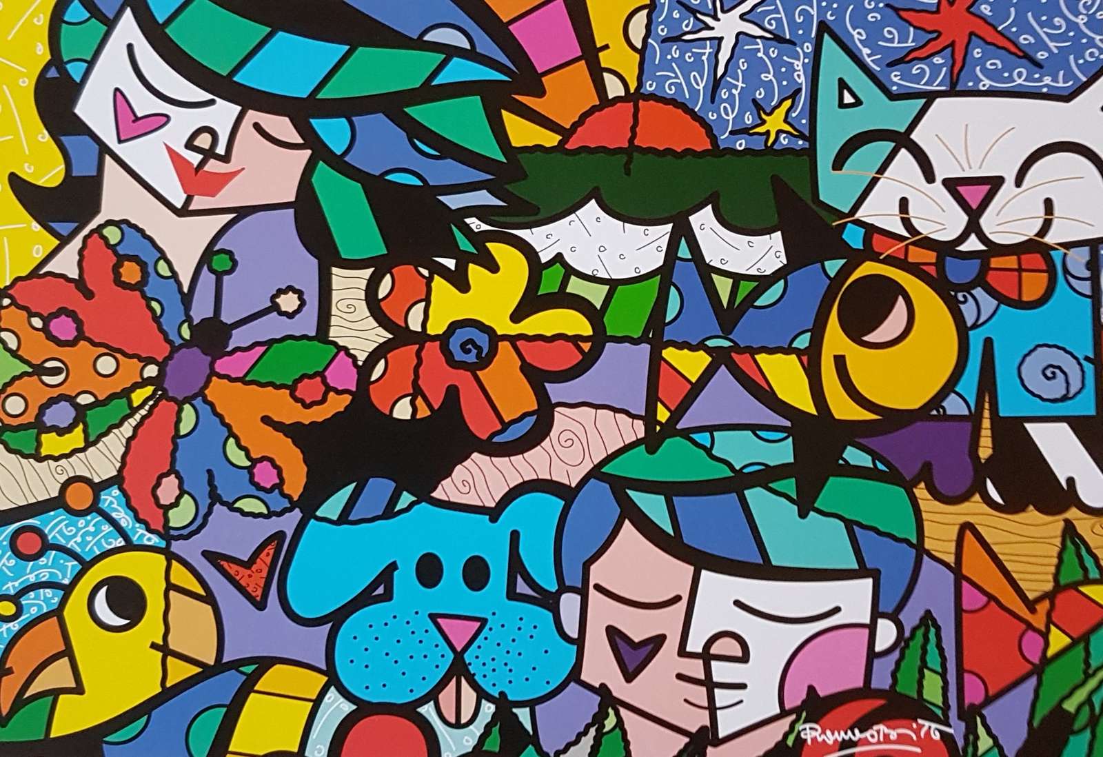 Colorful puzzle by Romano Britto online puzzle