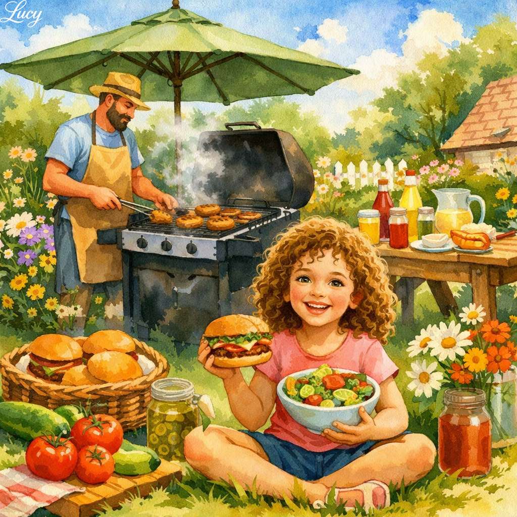 Backyard barbecue on a sunny day online puzzle