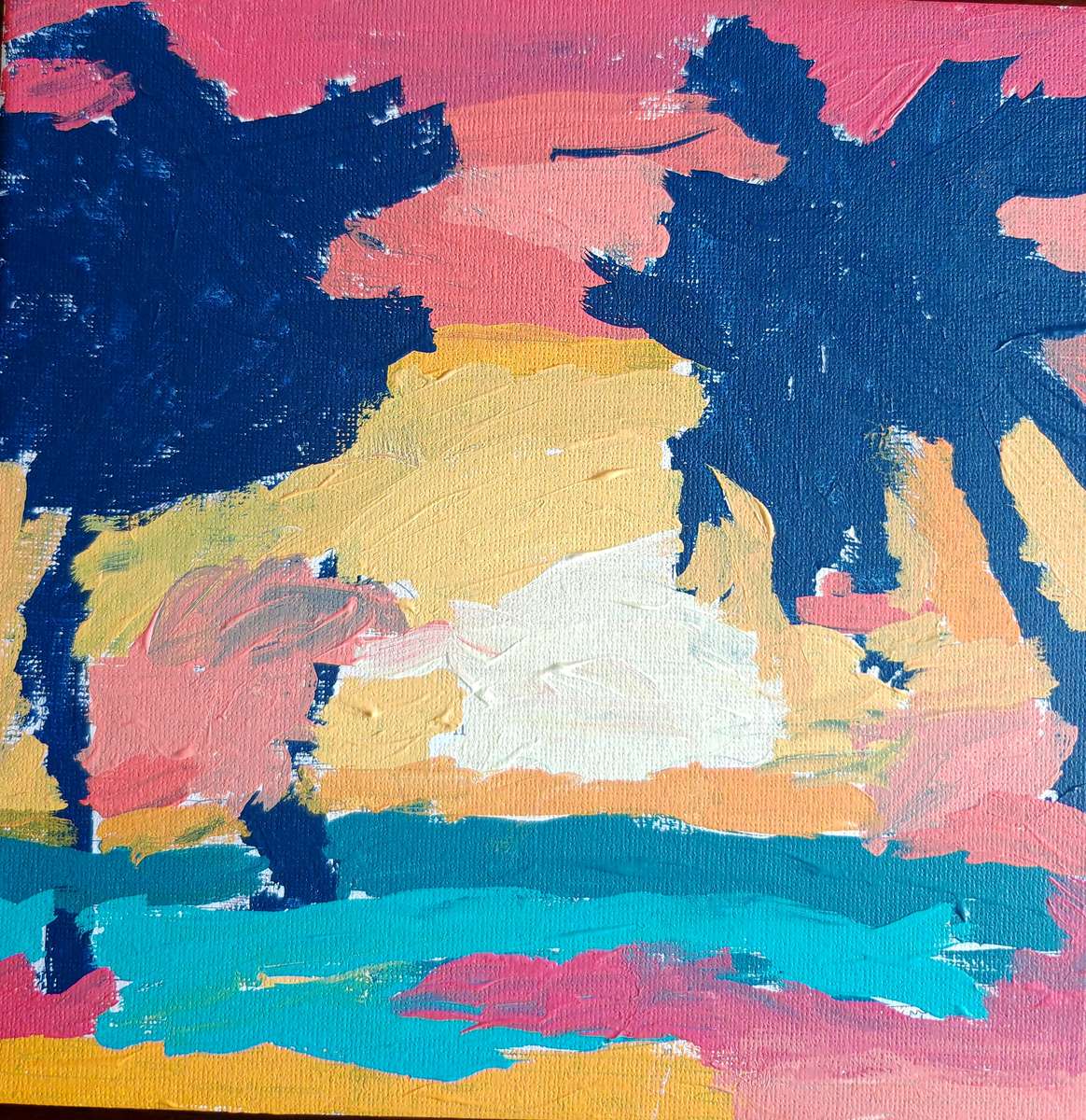 Alberto, palm trees at sunset jigsaw puzzle online