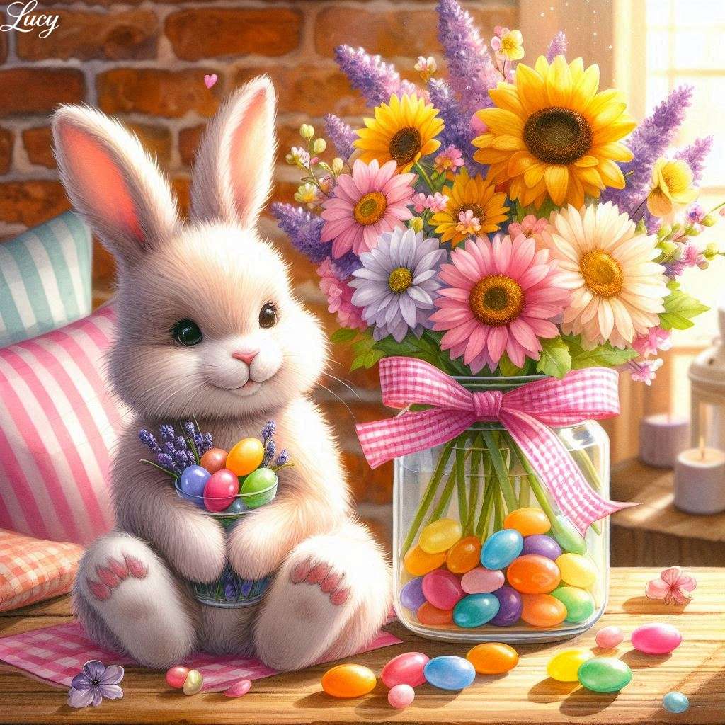 Adorable fluffy bunny online puzzle