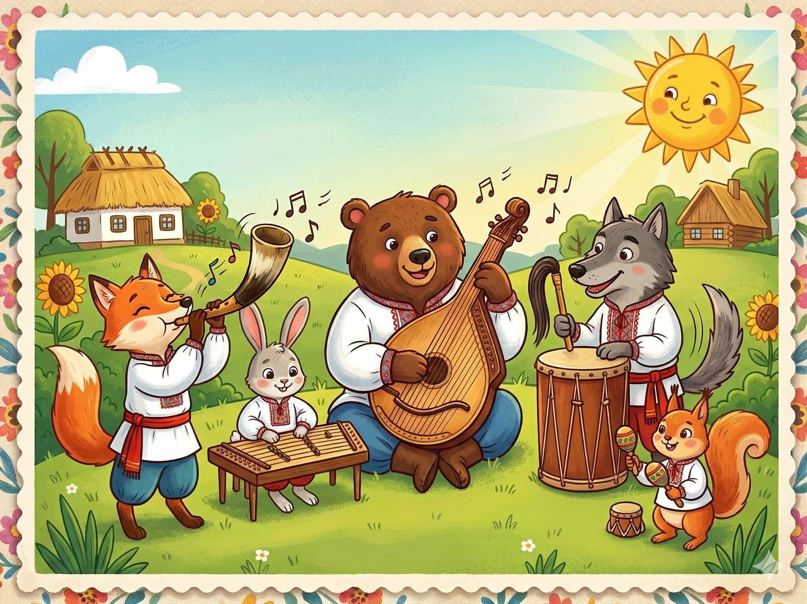 Ukrainian folk instruments online puzzle