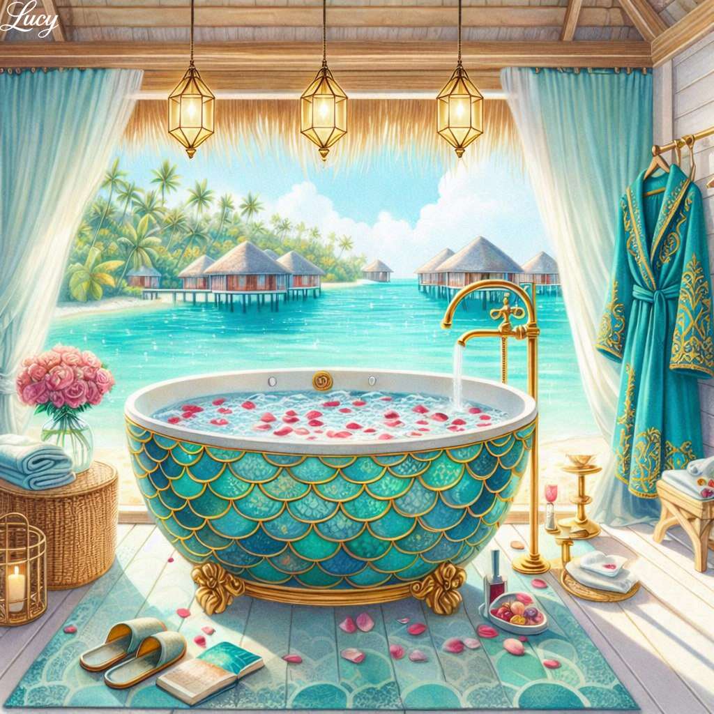 Tropical luxury bathroom retreat online puzzle