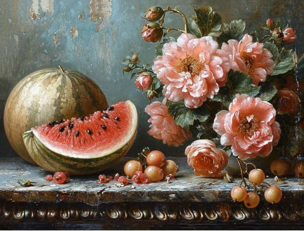 still life with watermelon jigsaw puzzle online