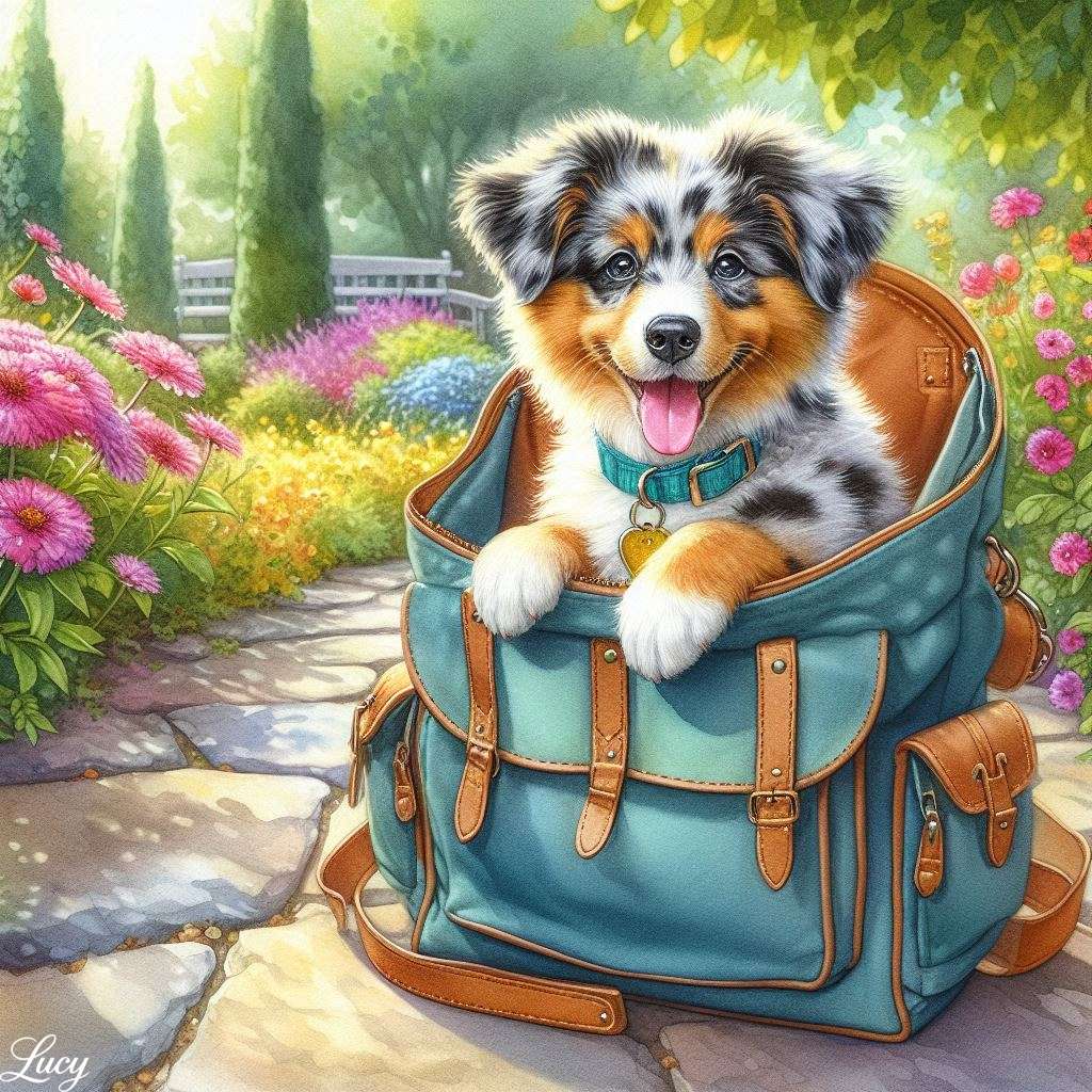 Veselé merle štěně australského ovčáka skládačky online