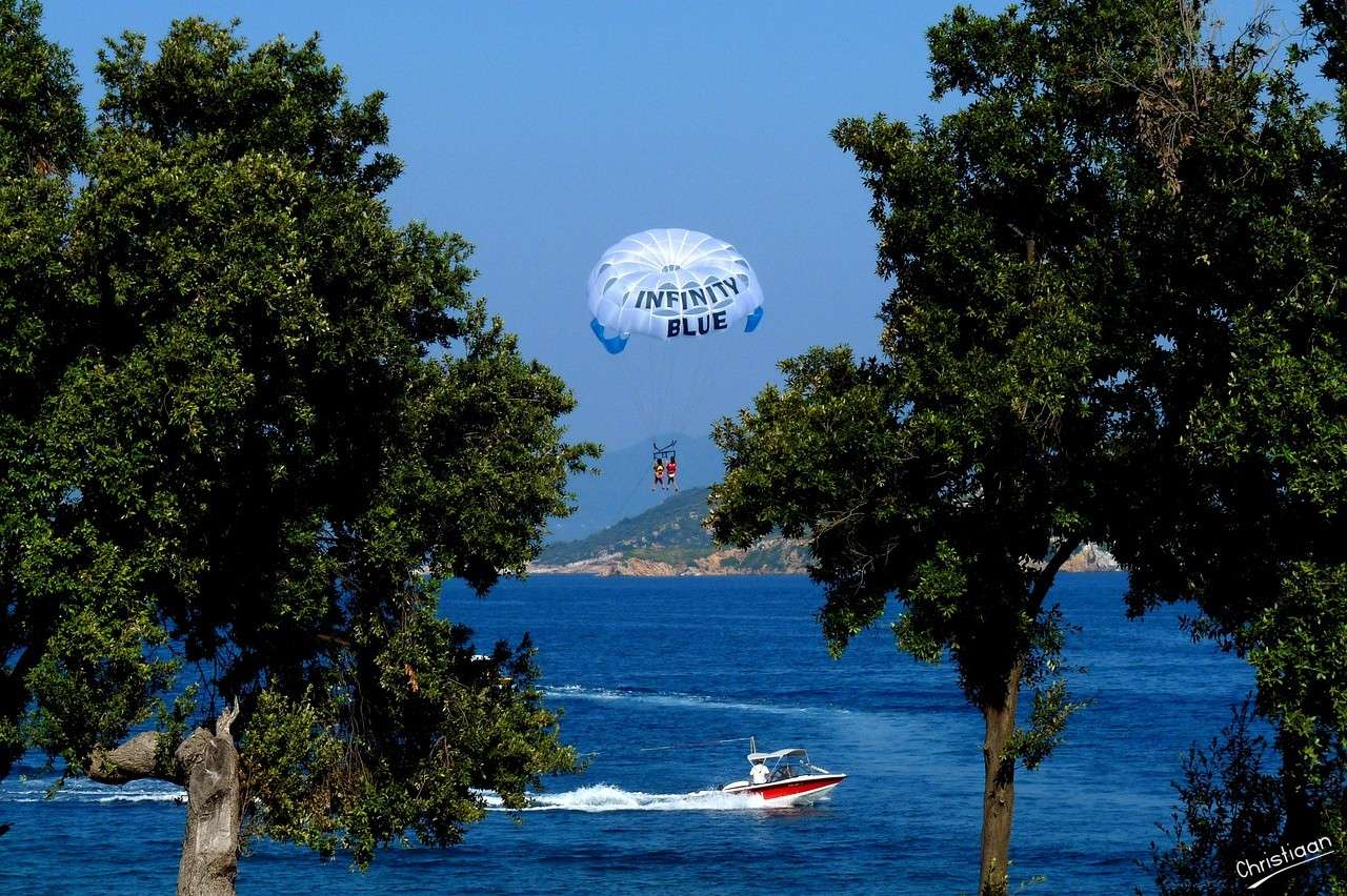 Mer, Ciel, Parachute, Sports. puzzle en ligne