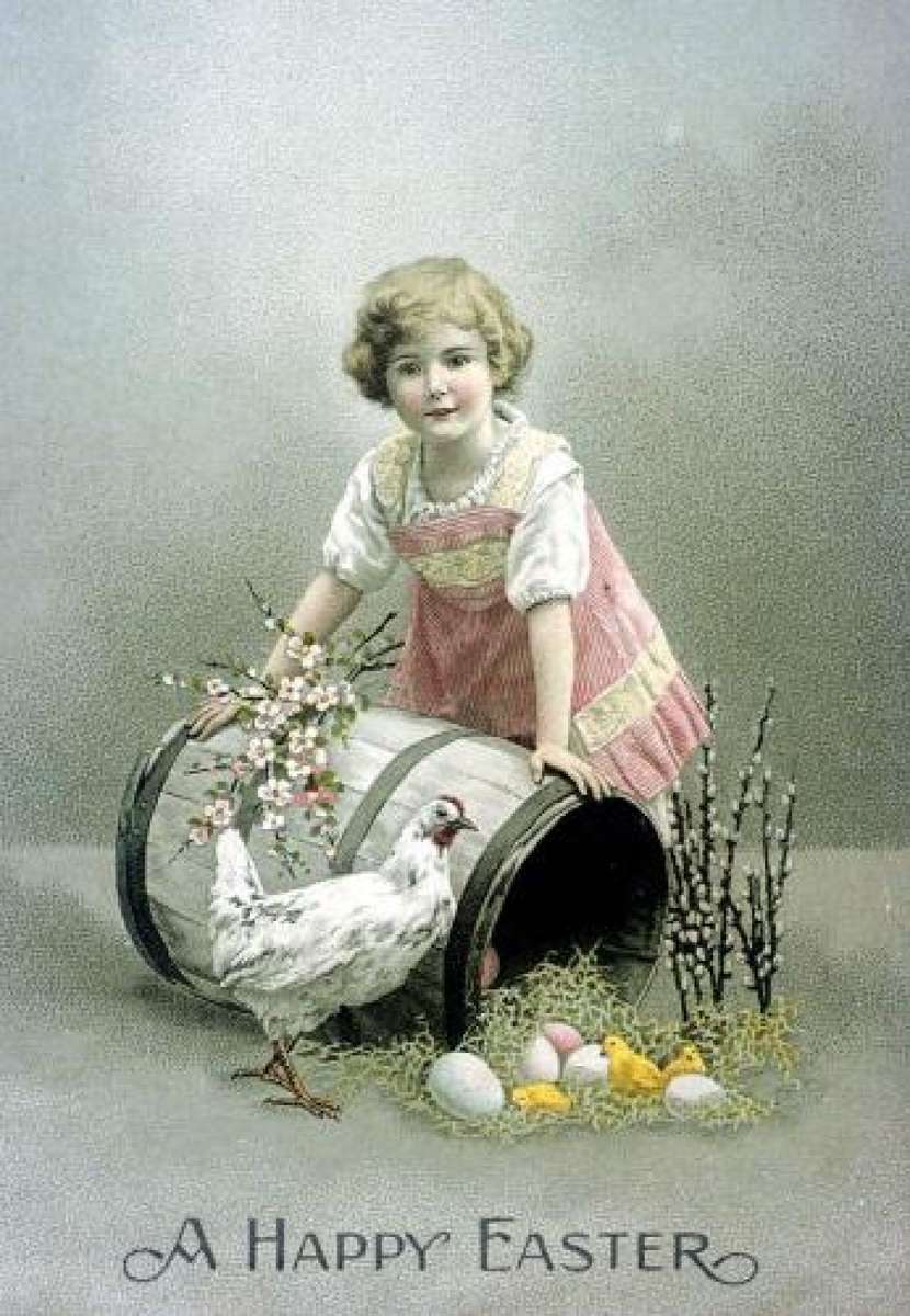 Velikonoční přání ve stylu vintage online puzzle