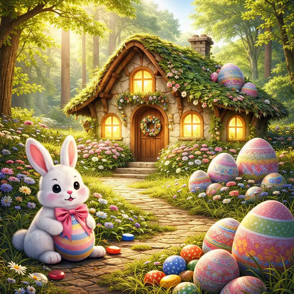Cottage on Easter morning online puzzle