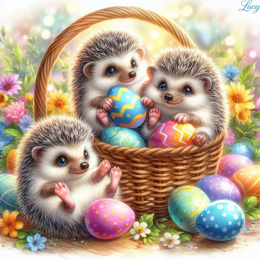 Three cute baby hedgehogs jigsaw puzzle online