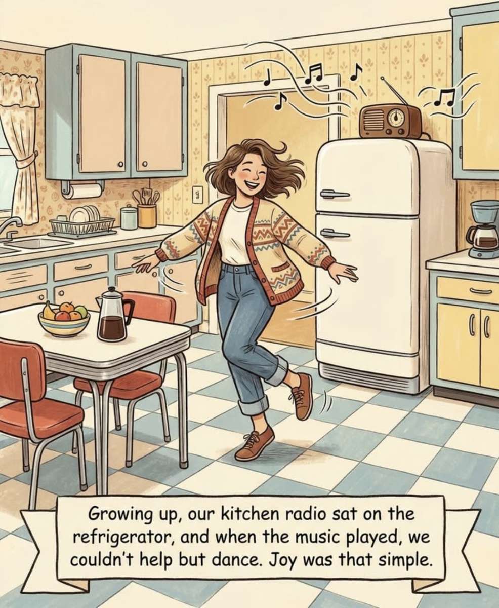 Dancing in the kitchen to great radio tunes jigsaw puzzle online