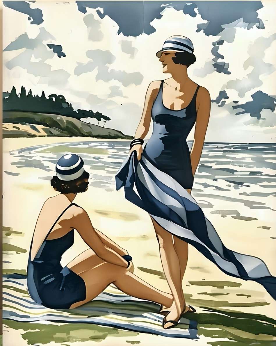 zwei Damen am Meer Online-Puzzle