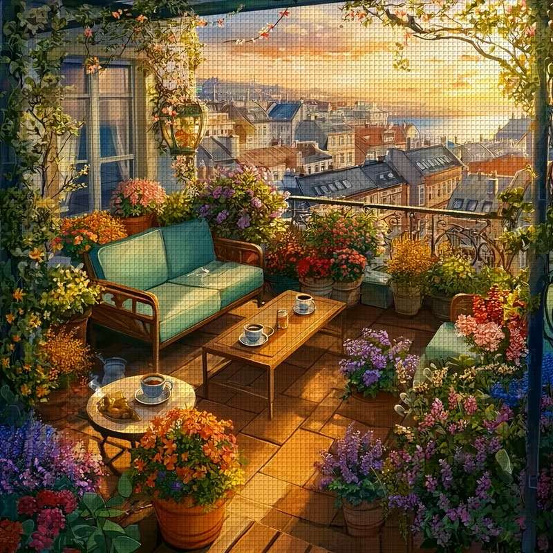 terrazza splendidamente decorata puzzle online
