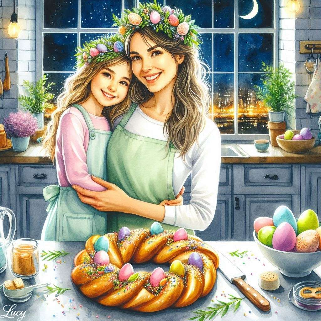 A smiling mother and her young daughter online puzzle