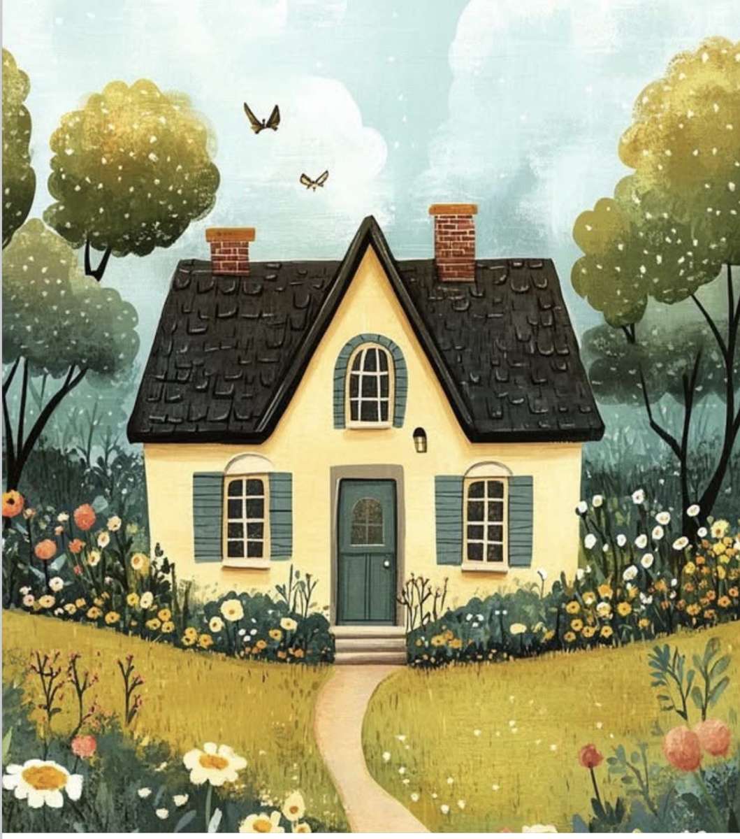 Petite maison pittoresque sur un joli acre de campagne. puzzle en ligne