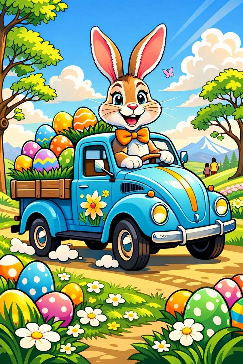The journey of the Easter Bunny jigsaw puzzle online