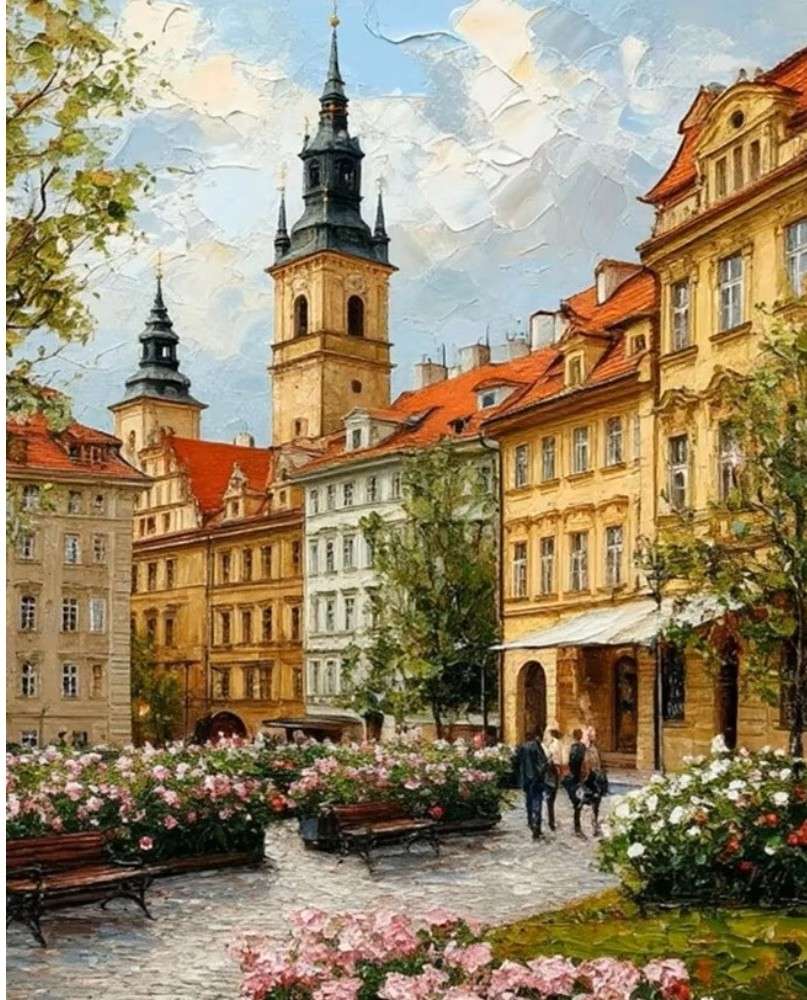 ein kleiner Marktplatz in der Altstadt Puzzlespiel online