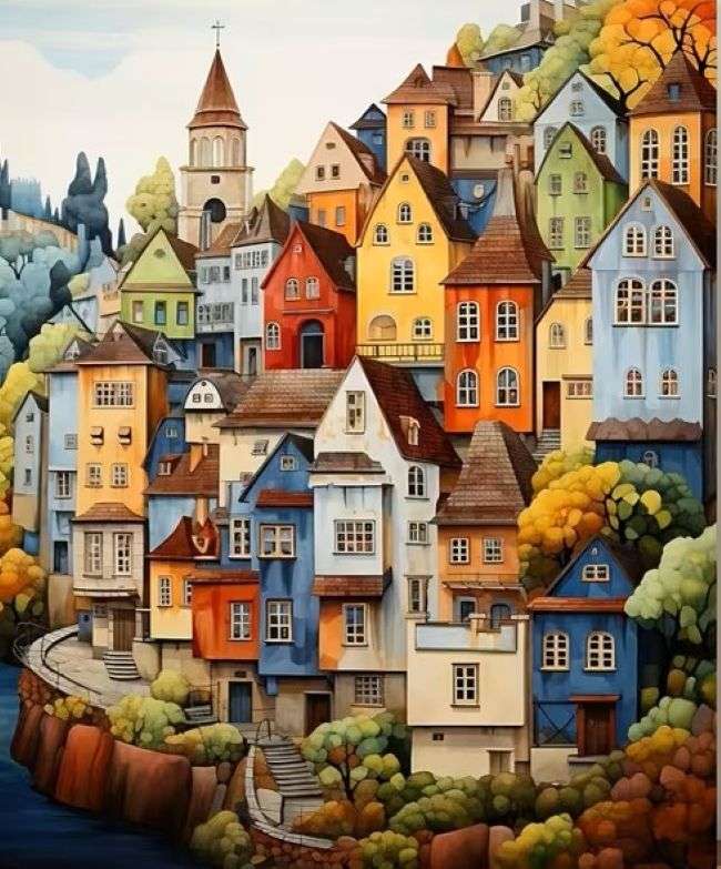 a town on a hill jigsaw puzzle online