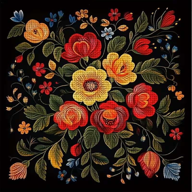 gula och röda blommor pussel på nätet