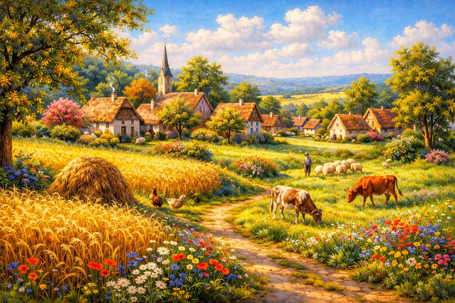 Paesaggio del villaggio puzzle online