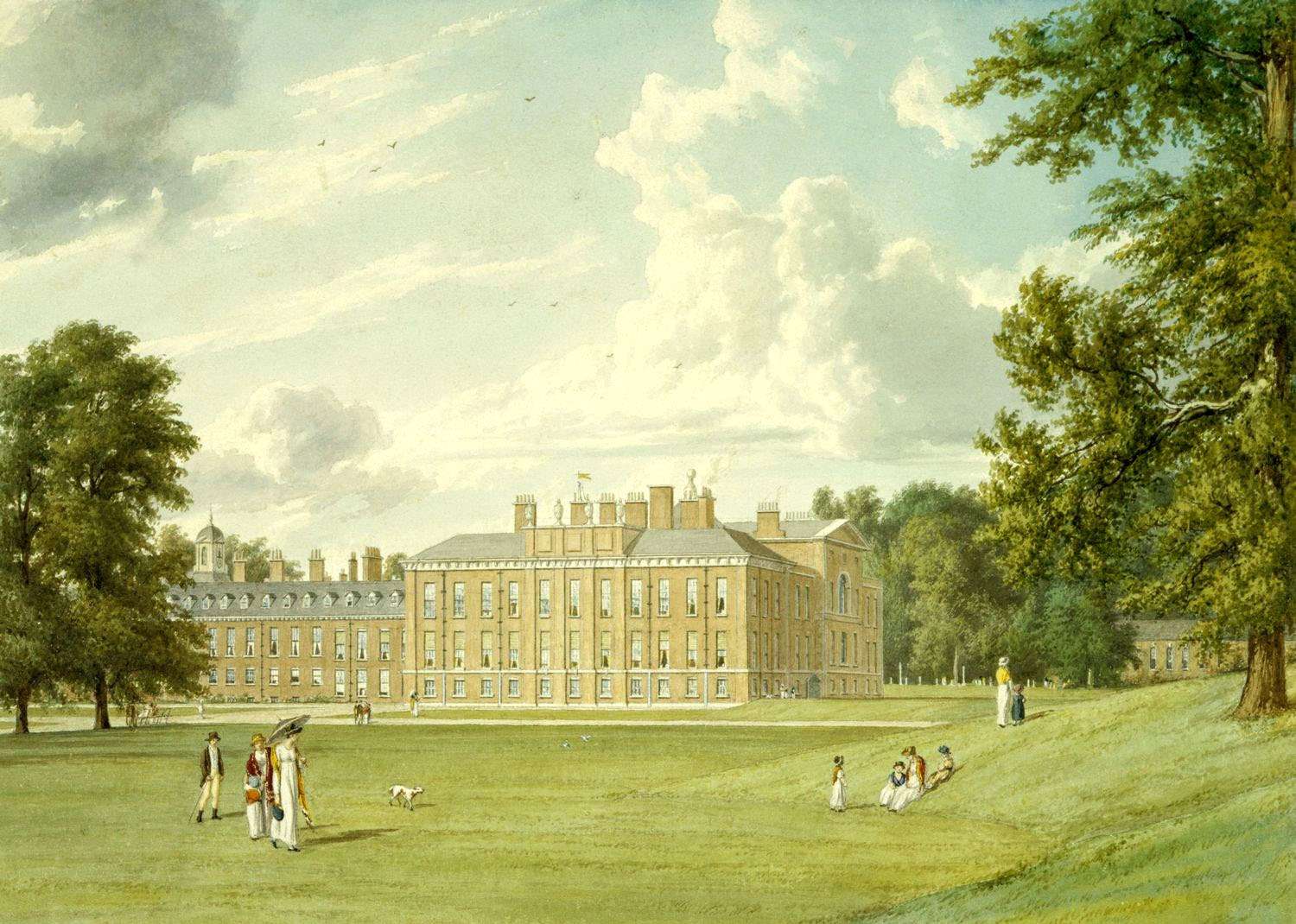 Westall W -1819- Kensington Palace, Südwestansicht Puzzlespiel online