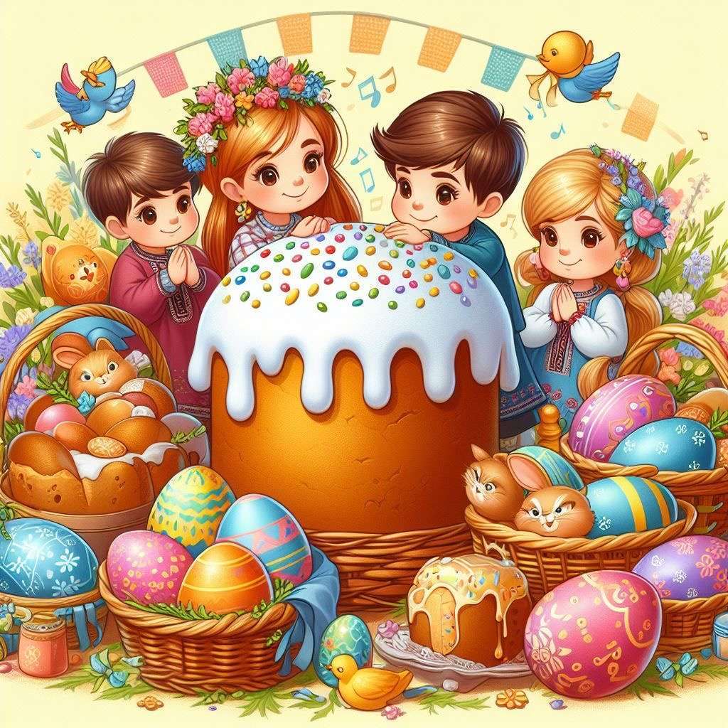 Children at Easter online puzzle