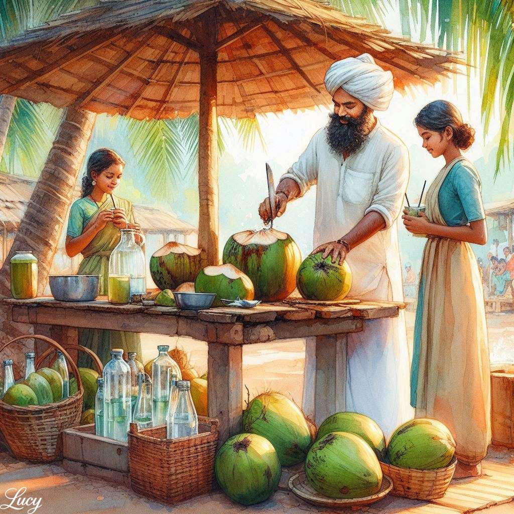 Traditional South Indian village coconut stall jigsaw puzzle online