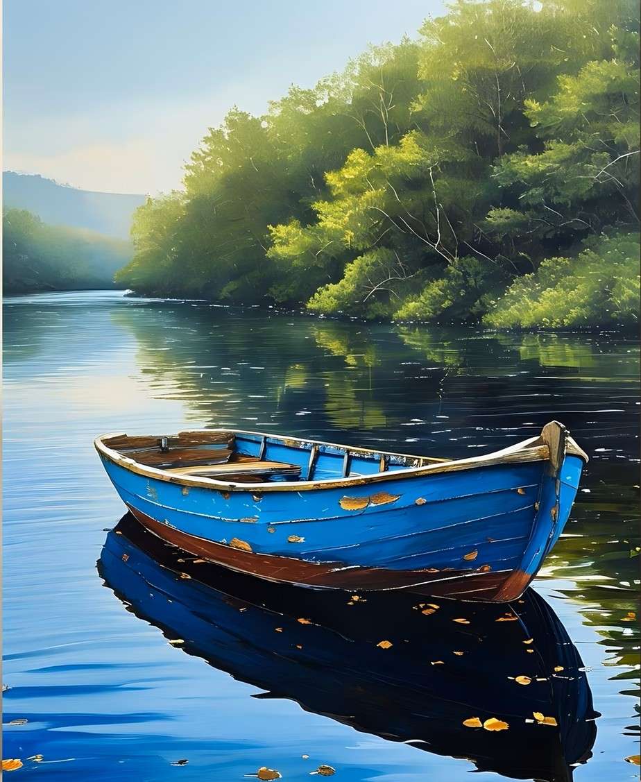 un bateau sur une surface d'eau calme puzzle en ligne