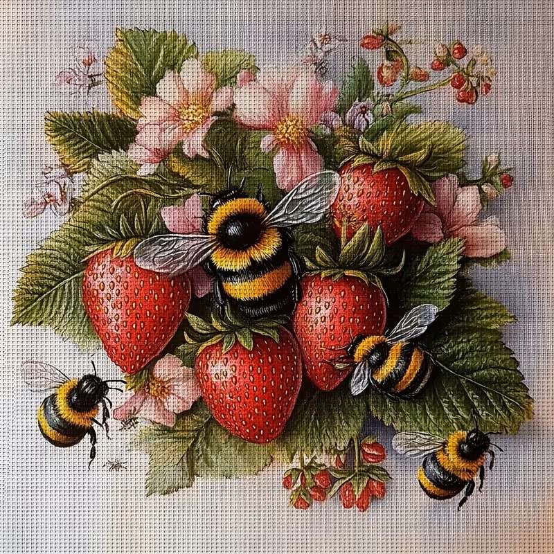 Lebegő eper virágok online puzzle