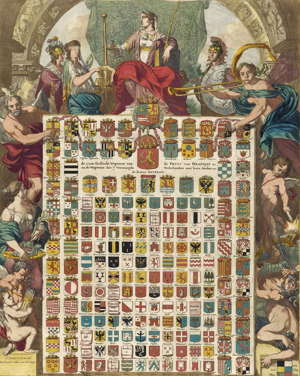 Anonymus -1672- The battle coat of arms of Wilhelm III jigsaw puzzle online