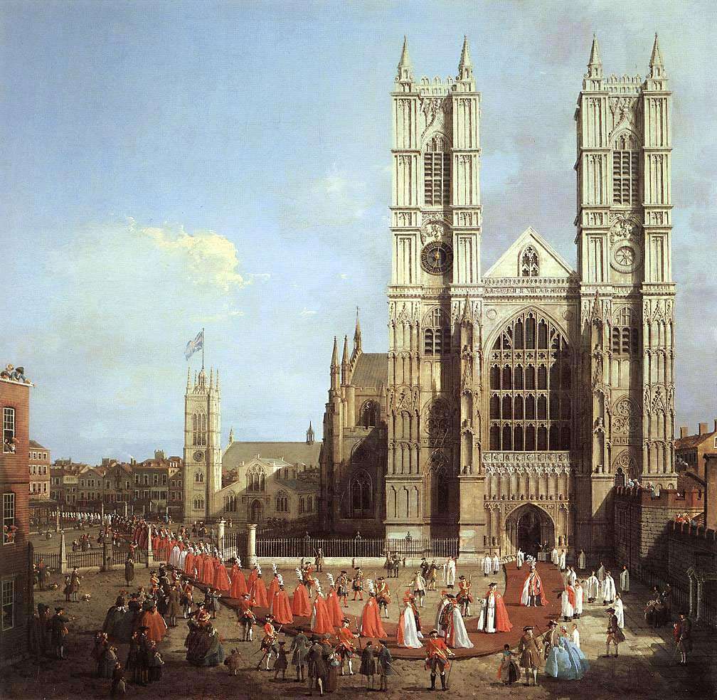 Canaletto -1749- Westminster Abbey with procession jigsaw puzzle online