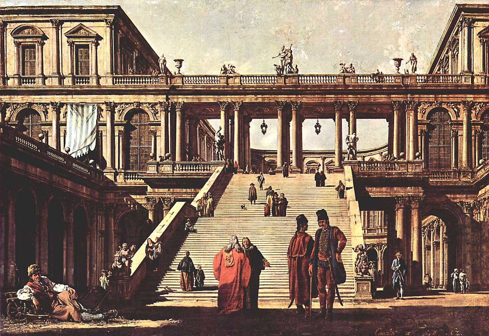 Canaletto -1762- Veduta Ideale with palace stairs jigsaw puzzle online
