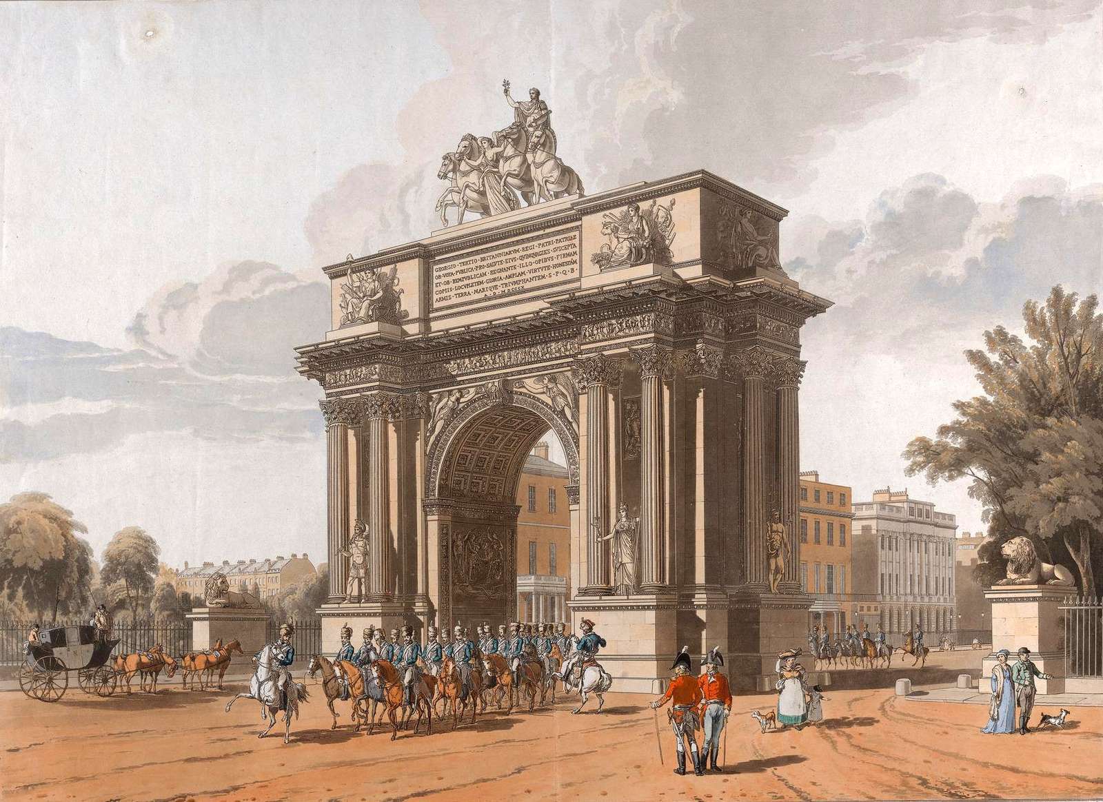 Havell R -1813- Triumphal Arch at Hyde Park, London online puzzle