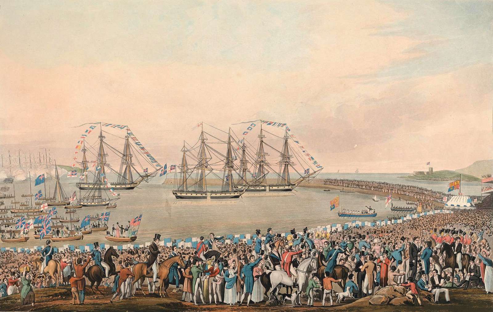 Havell R -1823- Embarkation of George IV, Kingston jigsaw puzzle online