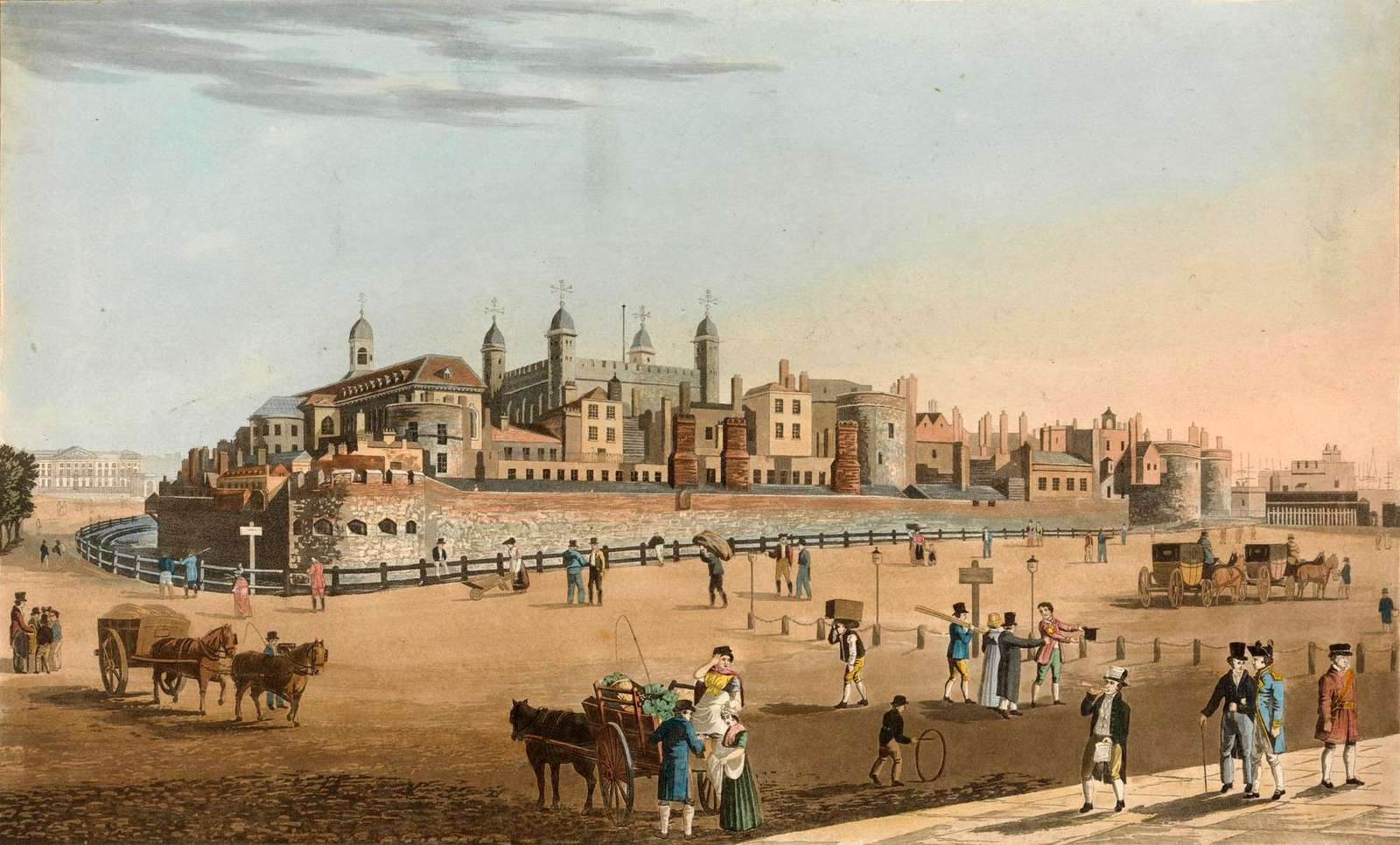 Havell R -ca1819- View of the Tower of London online puzzle