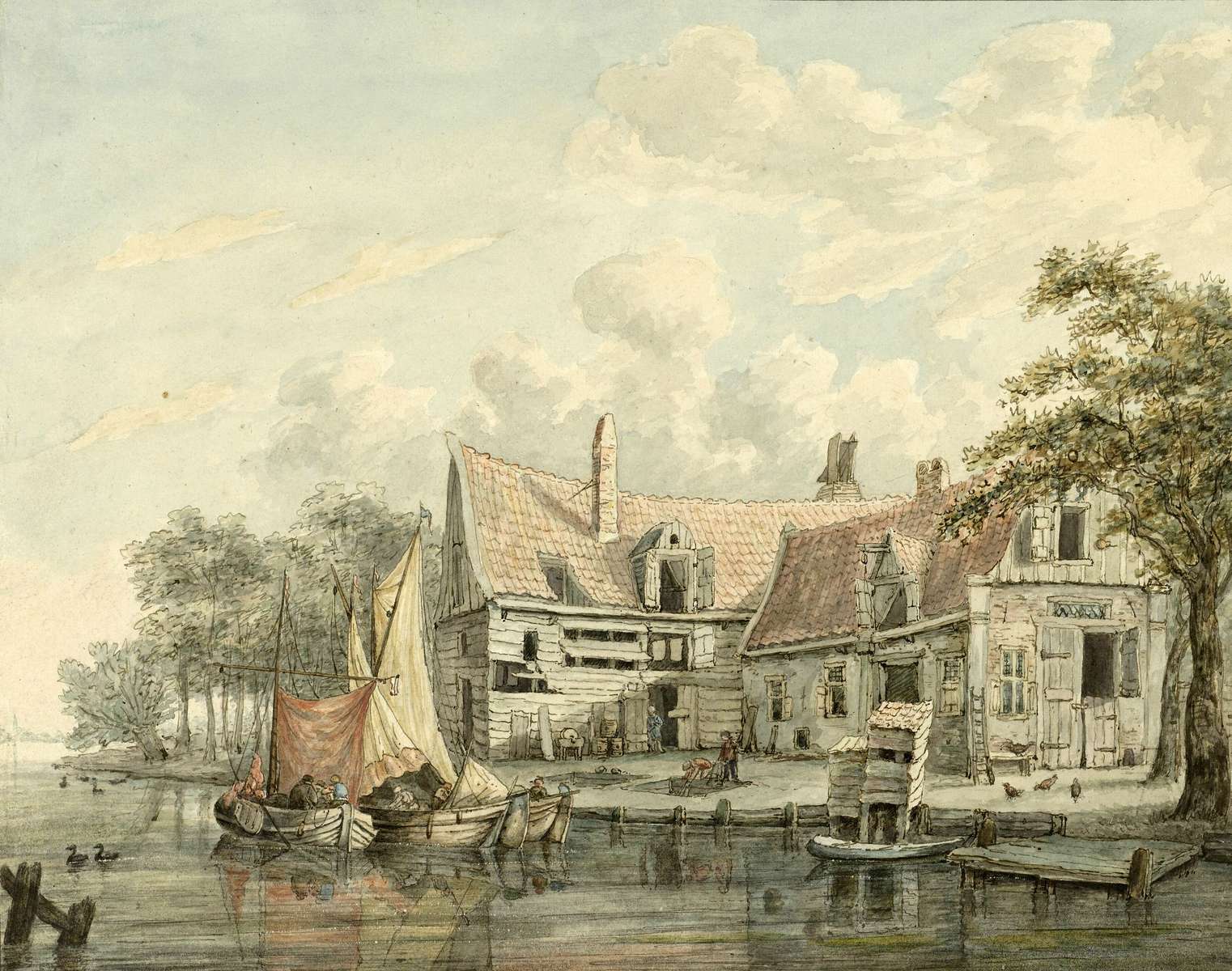Hulsebom G -ca1820- Farm by the water online puzzle