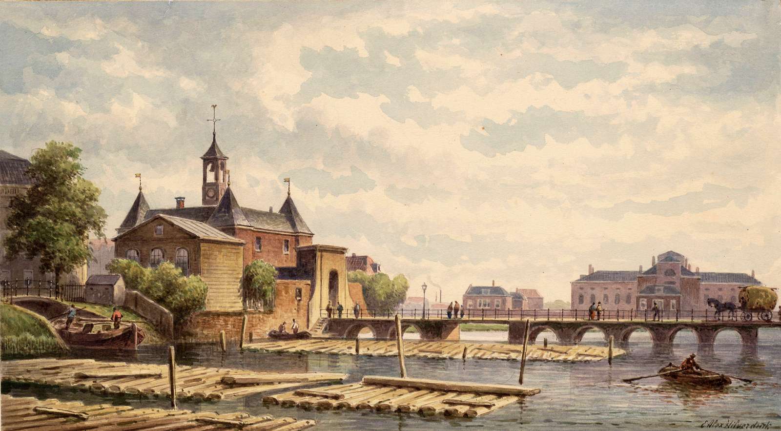 Hilverdink EA -ca1865- Leidsepoort, exterior view online puzzle