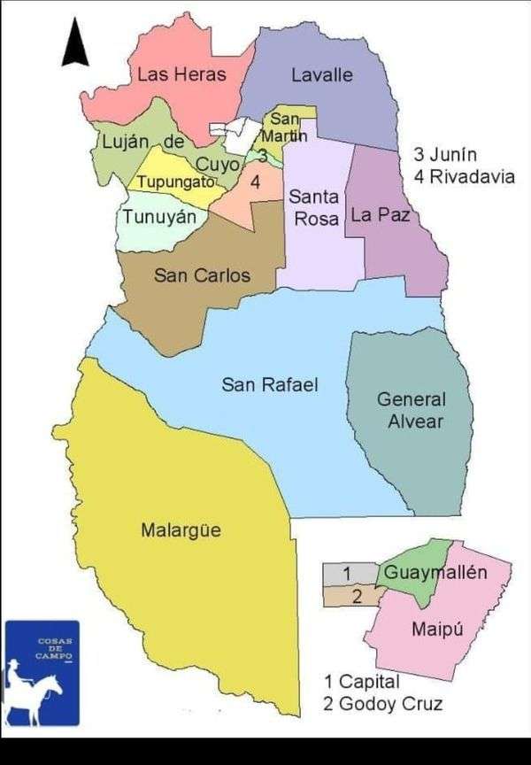 Mendoza Map jigsaw puzzle online