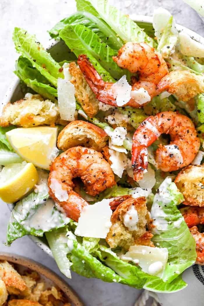 Caesarsalade met garnalen legpuzzel online